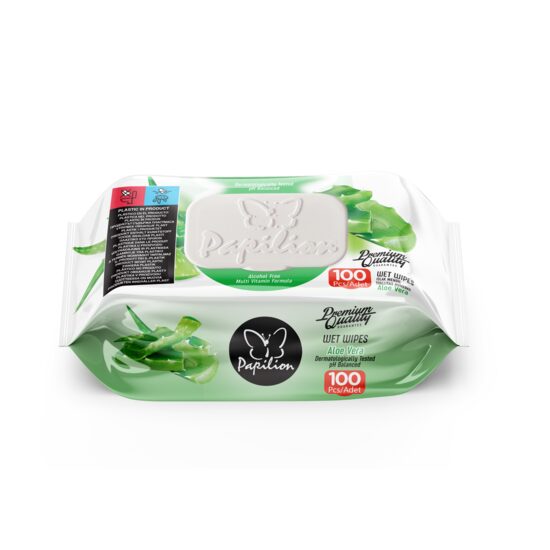 Servetele Umede Papilion Aloe Vera Cu Capac, 100Buc