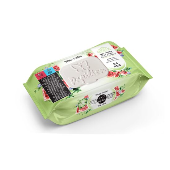 Servetele Umede Papilion Watermelon Cu Capac, 64Buc