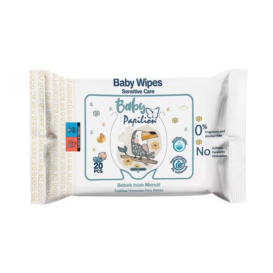 Servetele Umede Papilion Baby Travel 0% Alcool, 20 Buc