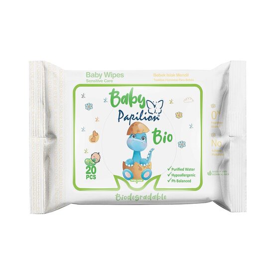 Servetele Umede Papilion Baby Travel Bio Pack, 20 Buc