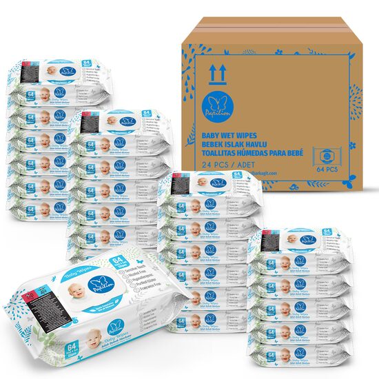 Pachet 24 x Servetele Umede Papilion Baby Blue, 64 Buc