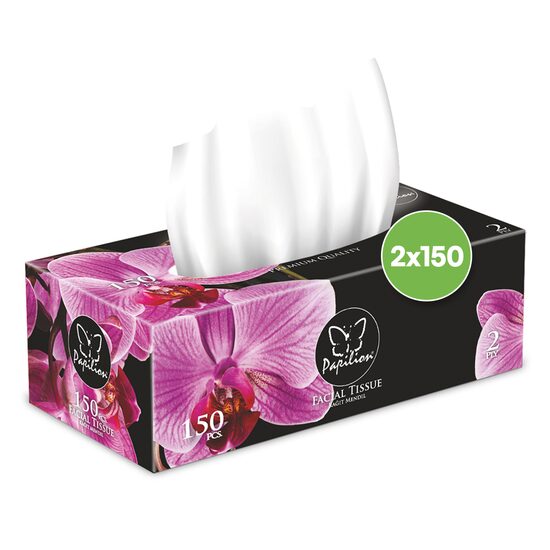 Pachet 2 x Servetele Faciale Papilion Premium Aroma Therapy. 150 Foi 