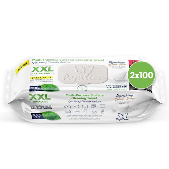 Pachet 2 x Servetele Suprafete White Soap Papilion XXL 100 Foi
